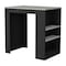 Tuhome Portree Kitchen Island with 3-Side Shelves -Black / Ibiza Marble IWZ9033 - alternate 1